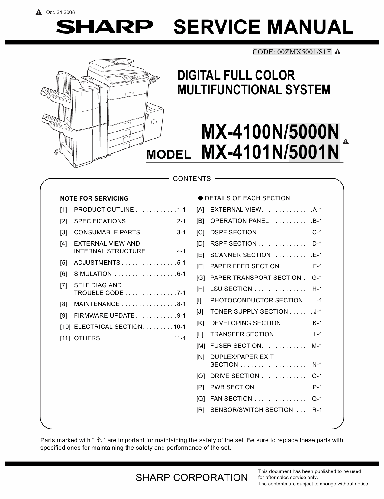 SHARP MX 4100 4101 5000 5001 N Service Manual-1